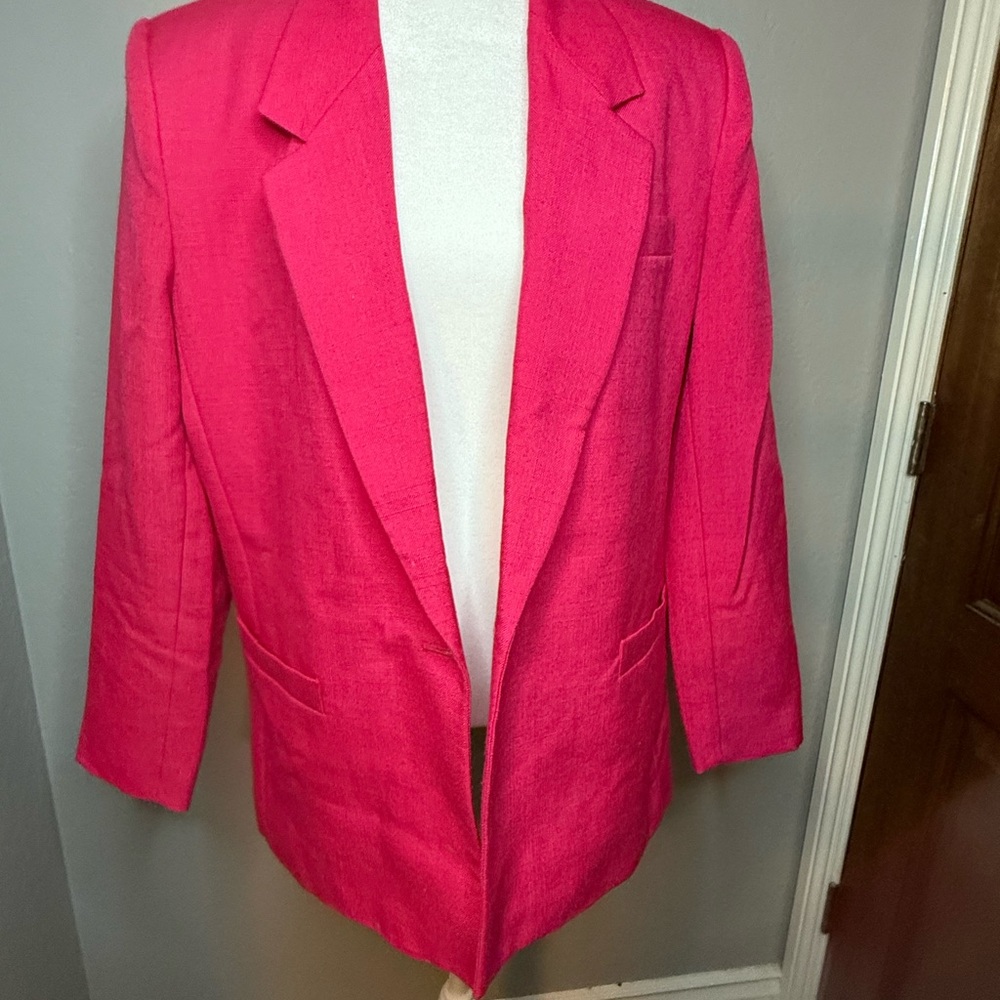 Worthington Pink Blazer Classic Cut Notched Lapels